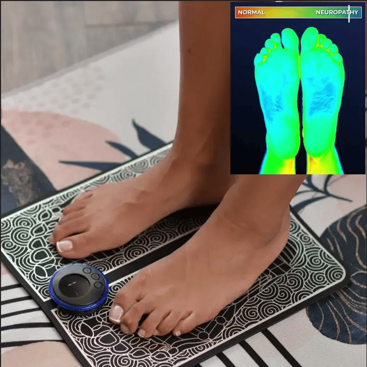 Effective EMS foot massager for neuropathy relief and improved circulation. Helps reduce foot pain, enhance blood flow, and alleviate symptoms of nerve damage. Best EMS foot massager for diabetes, peripheral neuropathy, and chronic foot pain management.