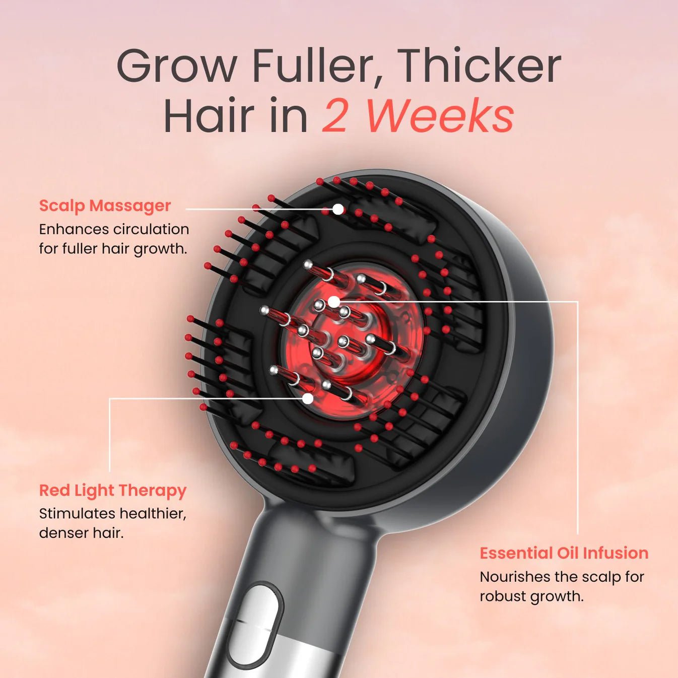 Reliveness InfraCare Red Light Hairbrush - Anti-Hair Loss