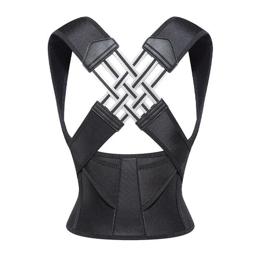 Best Black posture corrector with cross-back straps for improved posture support.