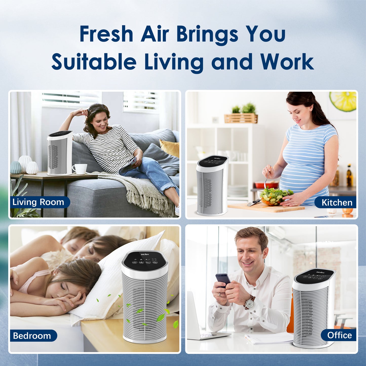 Reliveness Air Purifier HEPA + Carbon Filter / 99.99% Removal, Powered by Sejoy